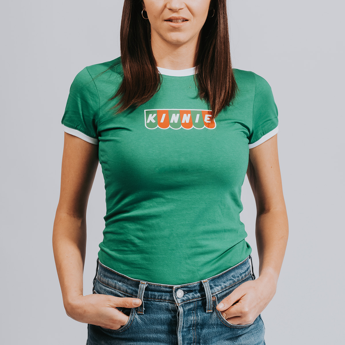 Kinnie Vintage Female T-shirt Green/White - Farsons Brandstore